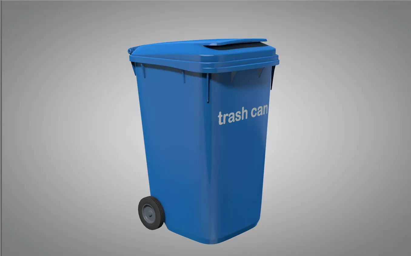 Trash Can animation ready with basic shaders 3D model_0