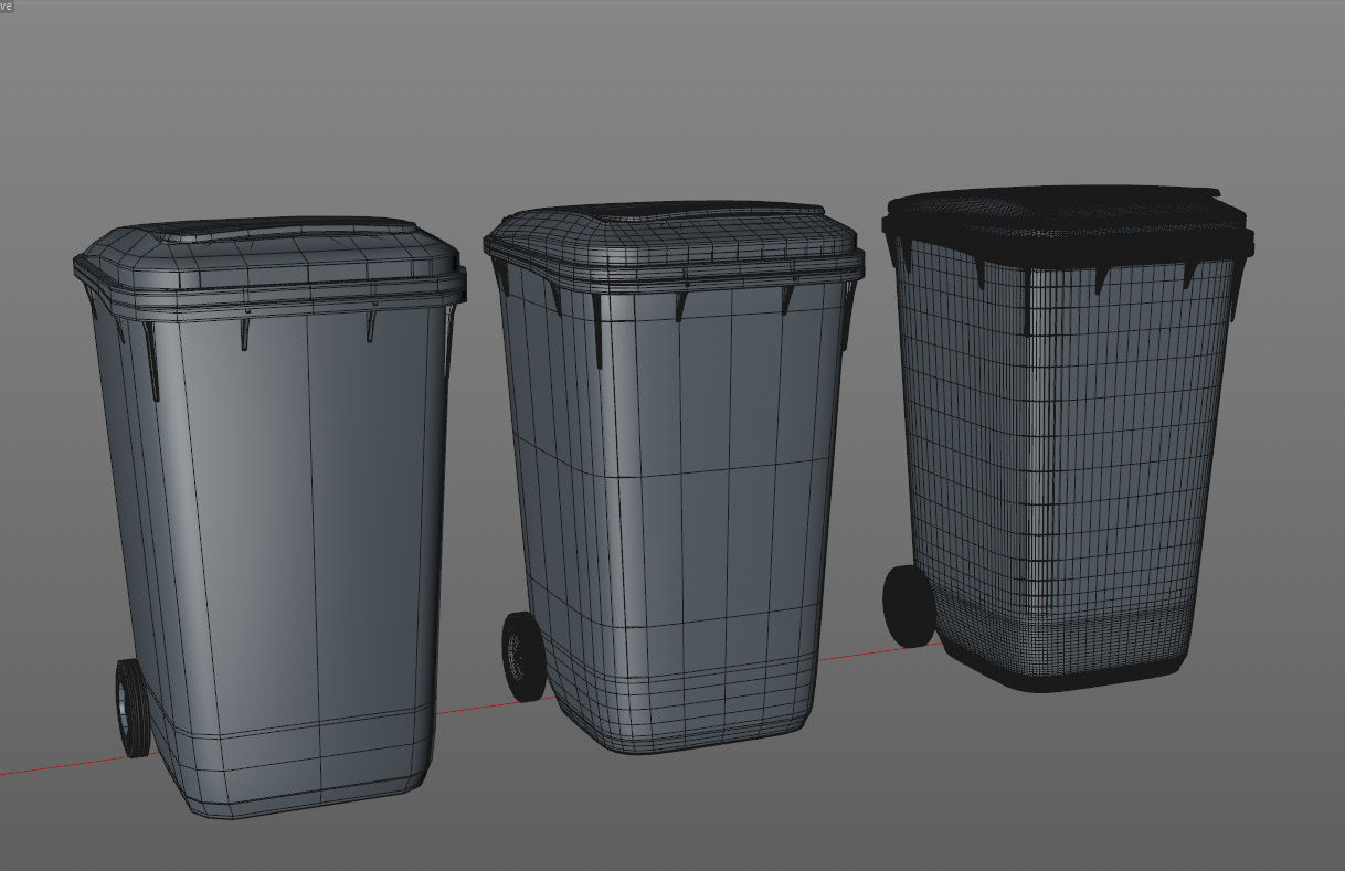 Trash Can animation ready with basic shaders 3D model_2