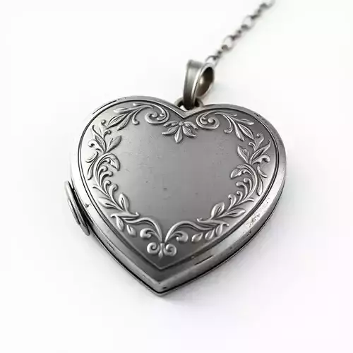 Vintage Ornate Heart Locket Pendant