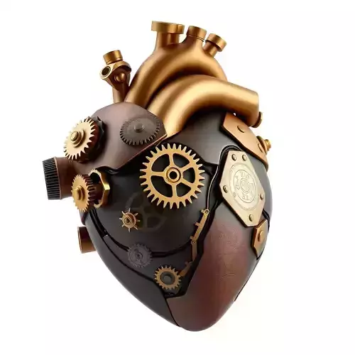 Steampunk Mechanical Heart 3D Model