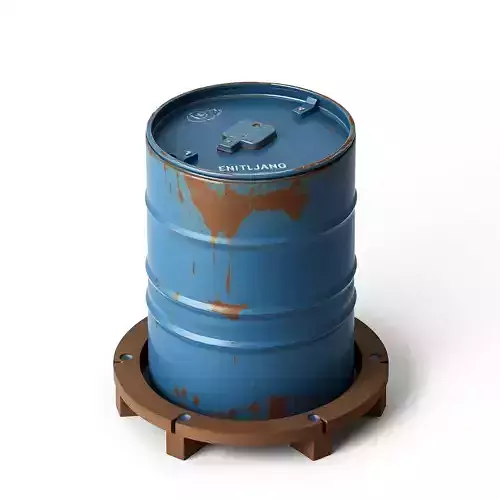 Weathered Industrial Barrel with Stand