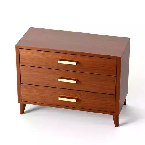Modern Wooden ThreeDrawer Dresser