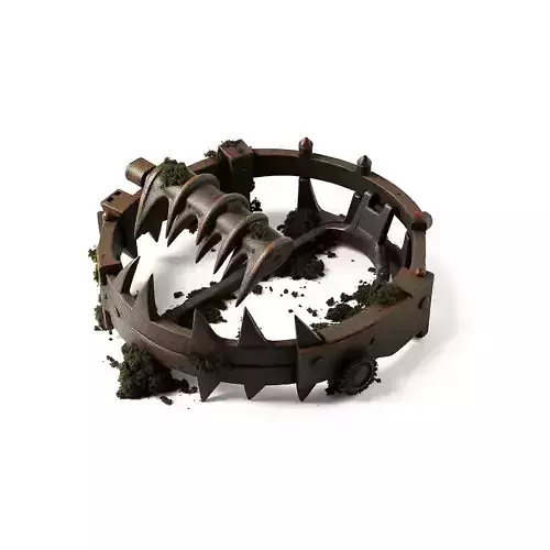Rusty Medieval Bear Trap Game Asset