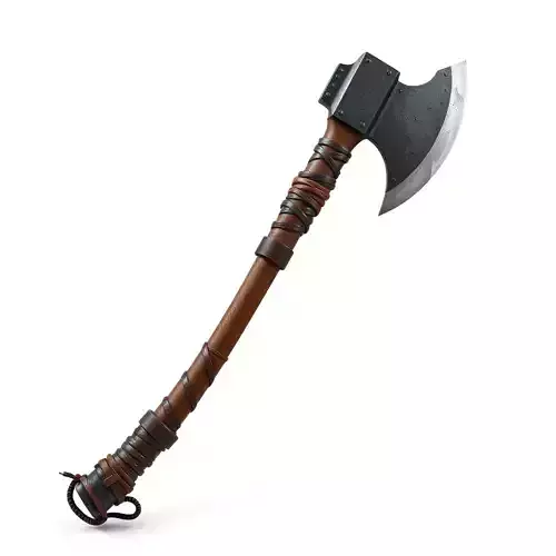Fantasy Battle Axe Weapon Model