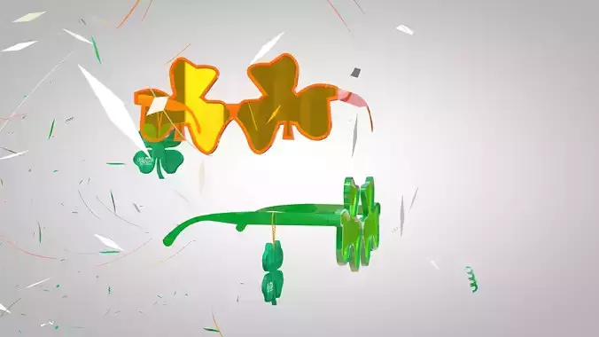 St Patrick Glasses 3D Model