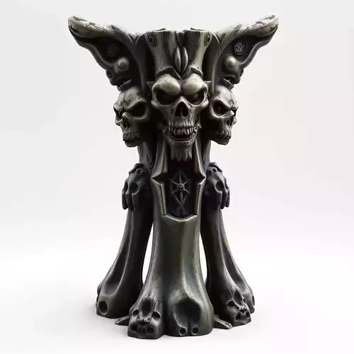 Gothic Skull Pedestal Fantasy Prop