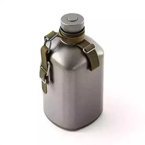 Military Canteen Water Bottle 3D Model
