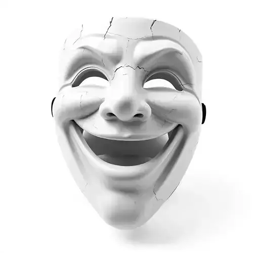 Cracked Laughing Mask 3D Model