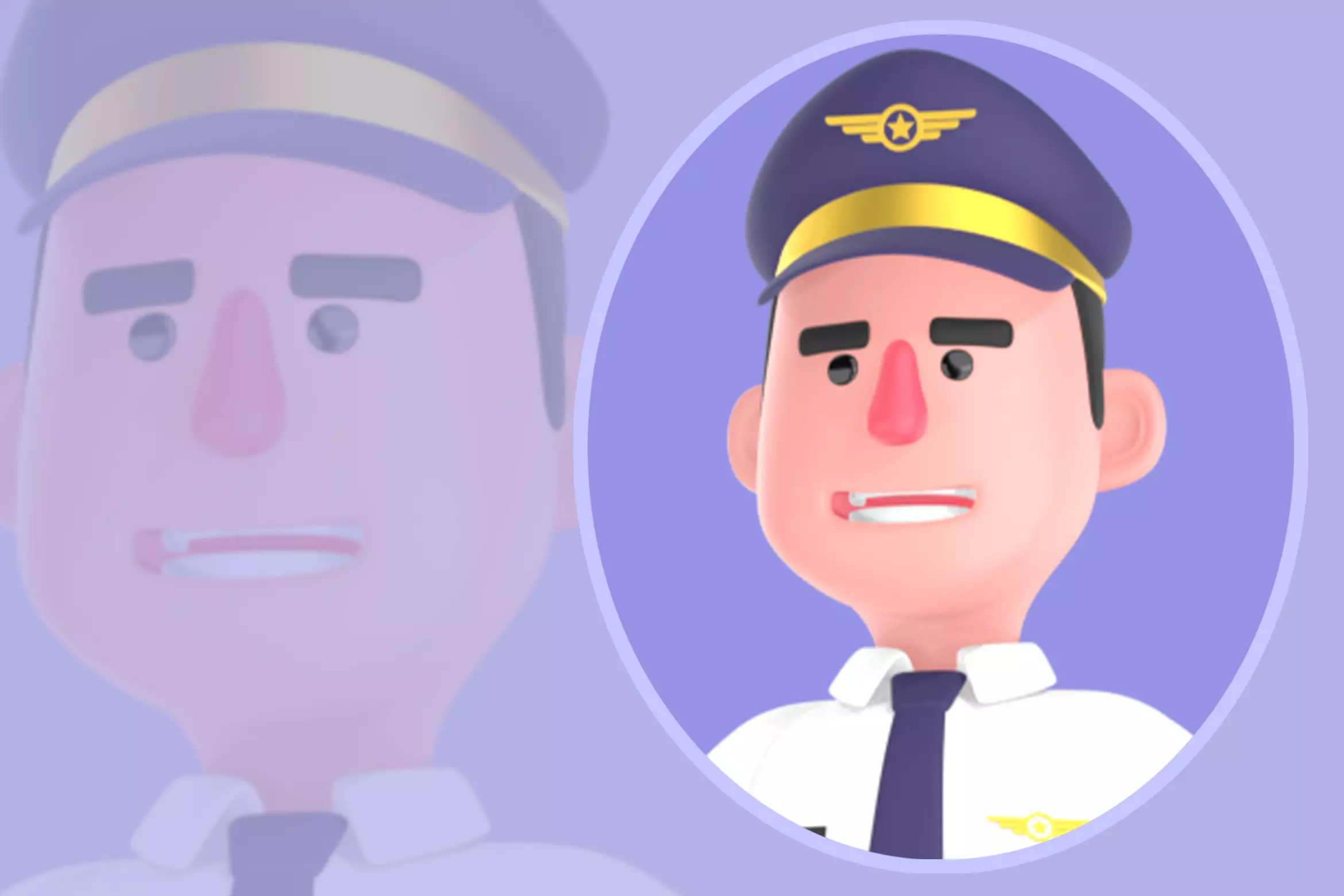 Stylized 3D Male Pilot-Cartoon Pilot Handshake and Carrying Bag 3D model