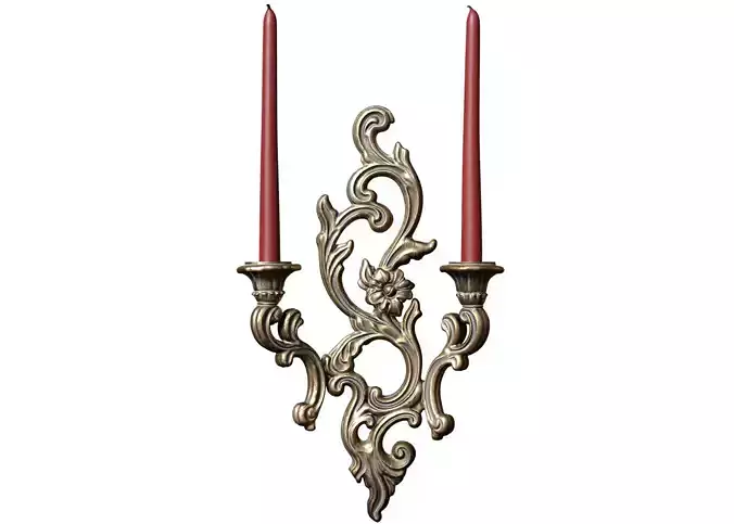 Gothic Victorian Bronze Wall Lamp Sconce Candle holder 