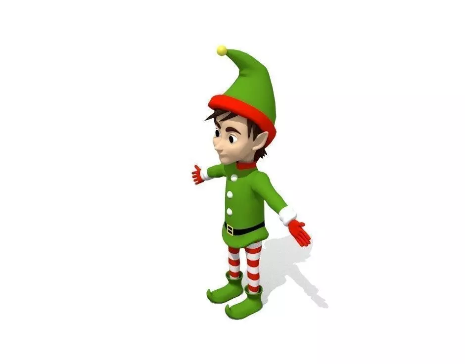 Young Elf Low-poly 3D model_0