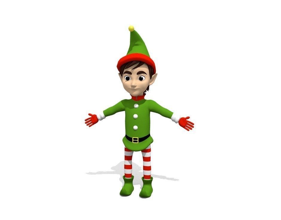 Young Elf Low-poly 3D model_1