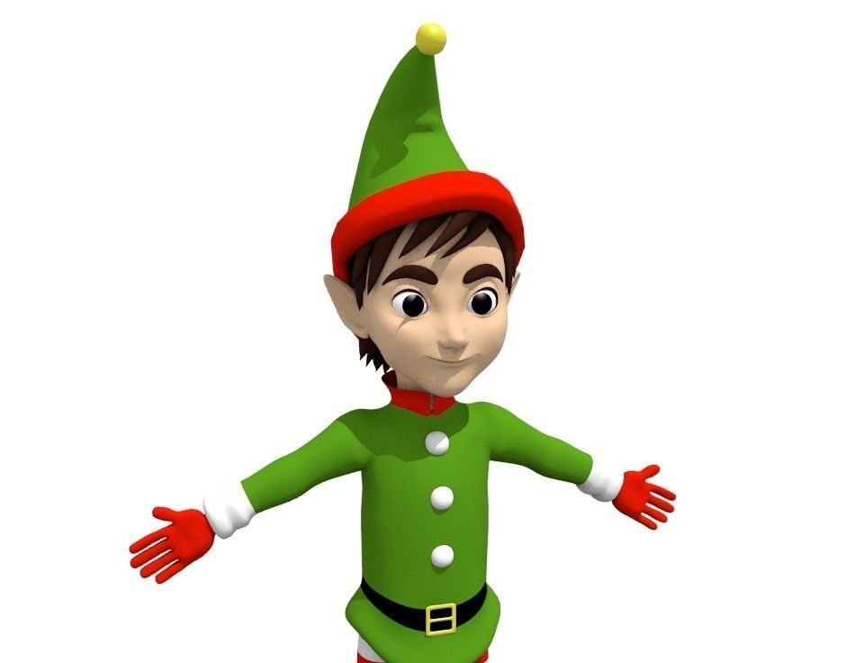 Young Elf Low-poly 3D model_3