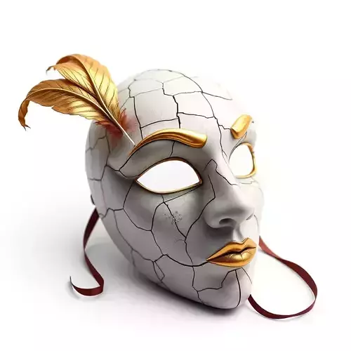 Elegant Cracked Golden Masquerade Mask