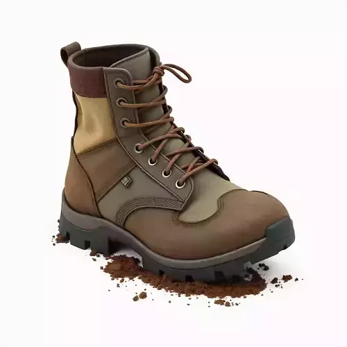 Realistic Hiking Work Boot 3D Model