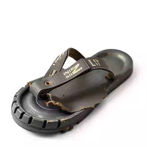 Worn Dirty Flip Flop Sandal Low-poly 3D model