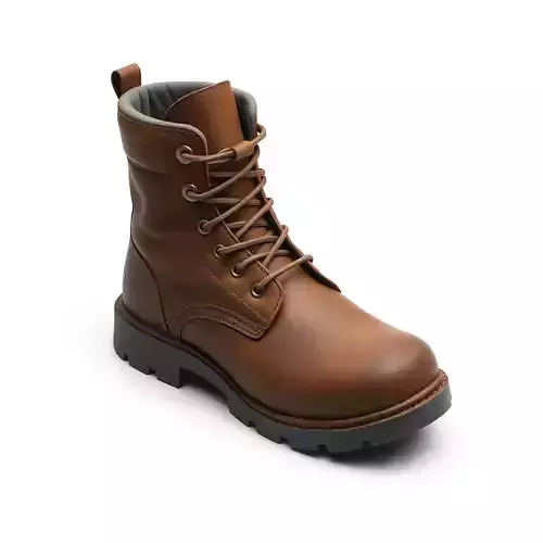 Realistic Leather Work Boot 3D Model
