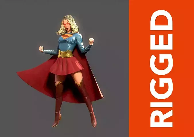 Superman Rig Supergirl Rig - Legacy 3D model rigged | CGTrader