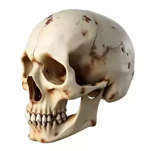 Realistic Weathered Human Skull Model