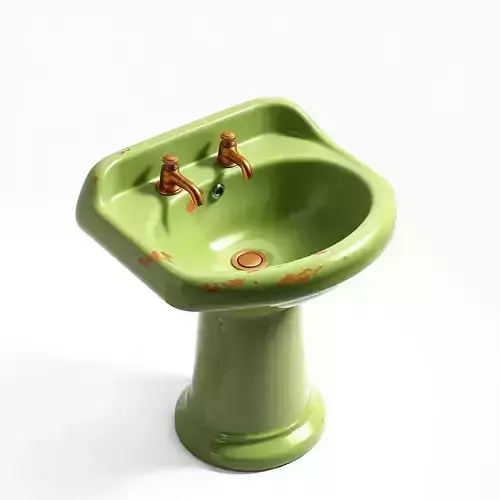 Vintage Green Pedestal Sink