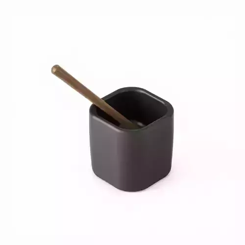 Modern Black Holder with Wood Stick