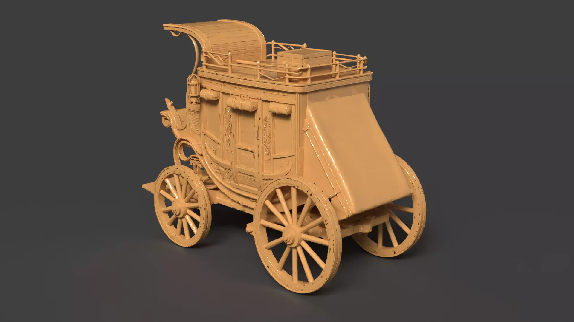 Stage coach carriage 3D model