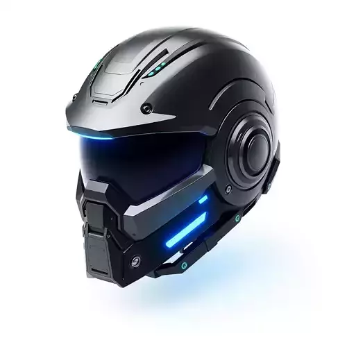 Futuristic SciFi Pilot Helmet