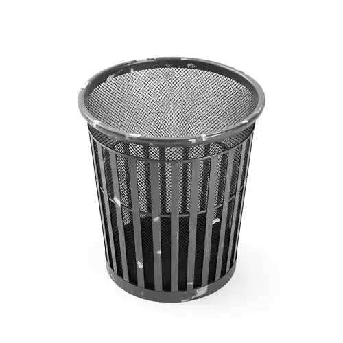 Realistic Metal Mesh Waste Bin