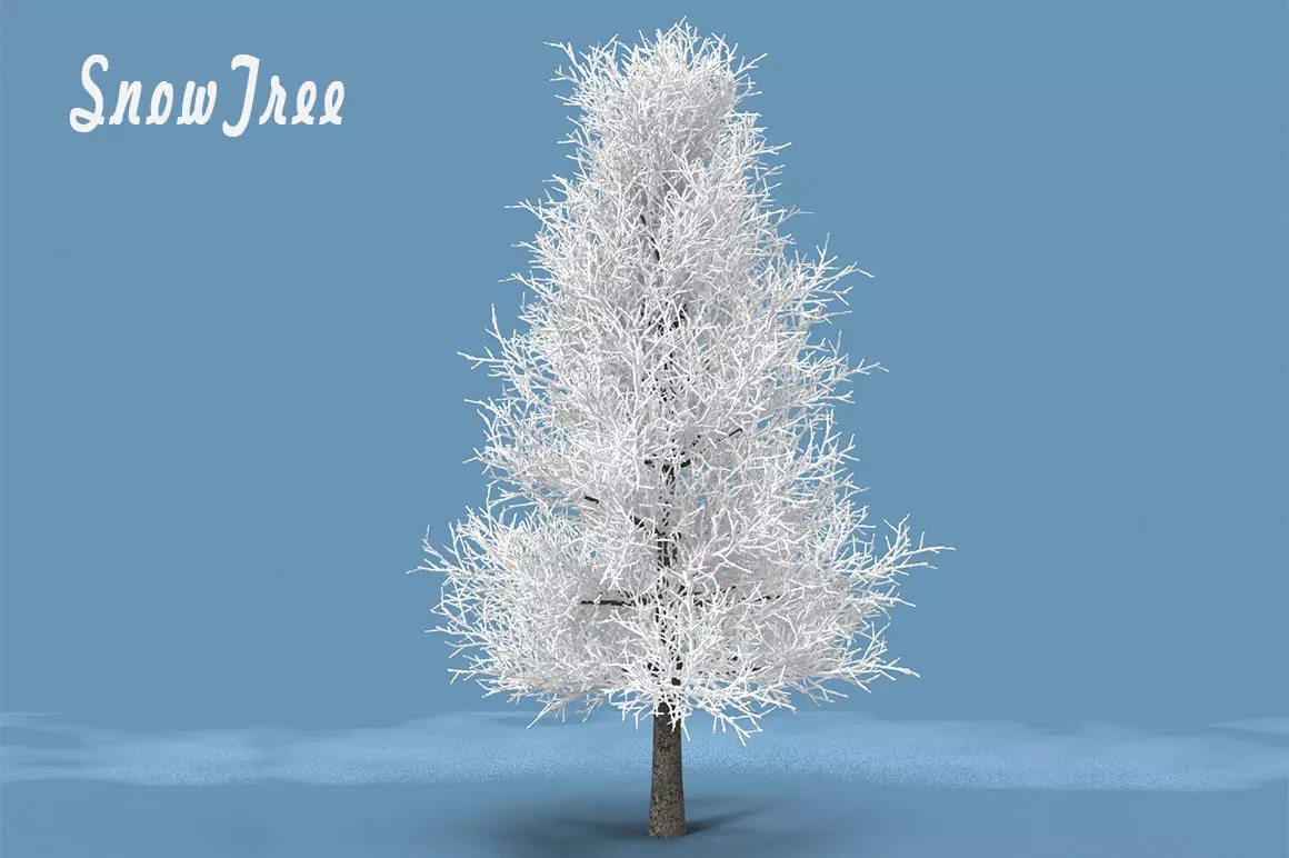 Snow Tree 3D model_0