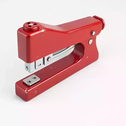 Vintage Red Office Stapler Low-poly 3D model