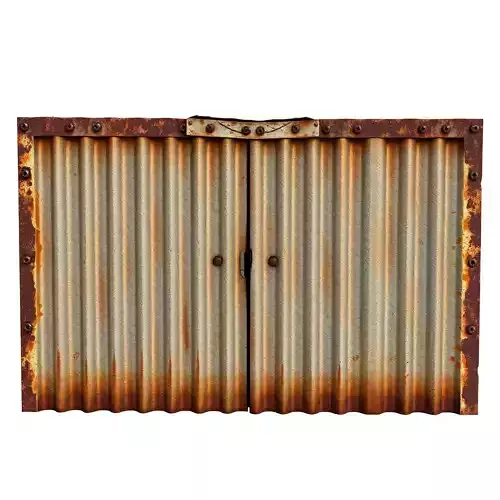 Rusty Corrugated Metal Double Doors