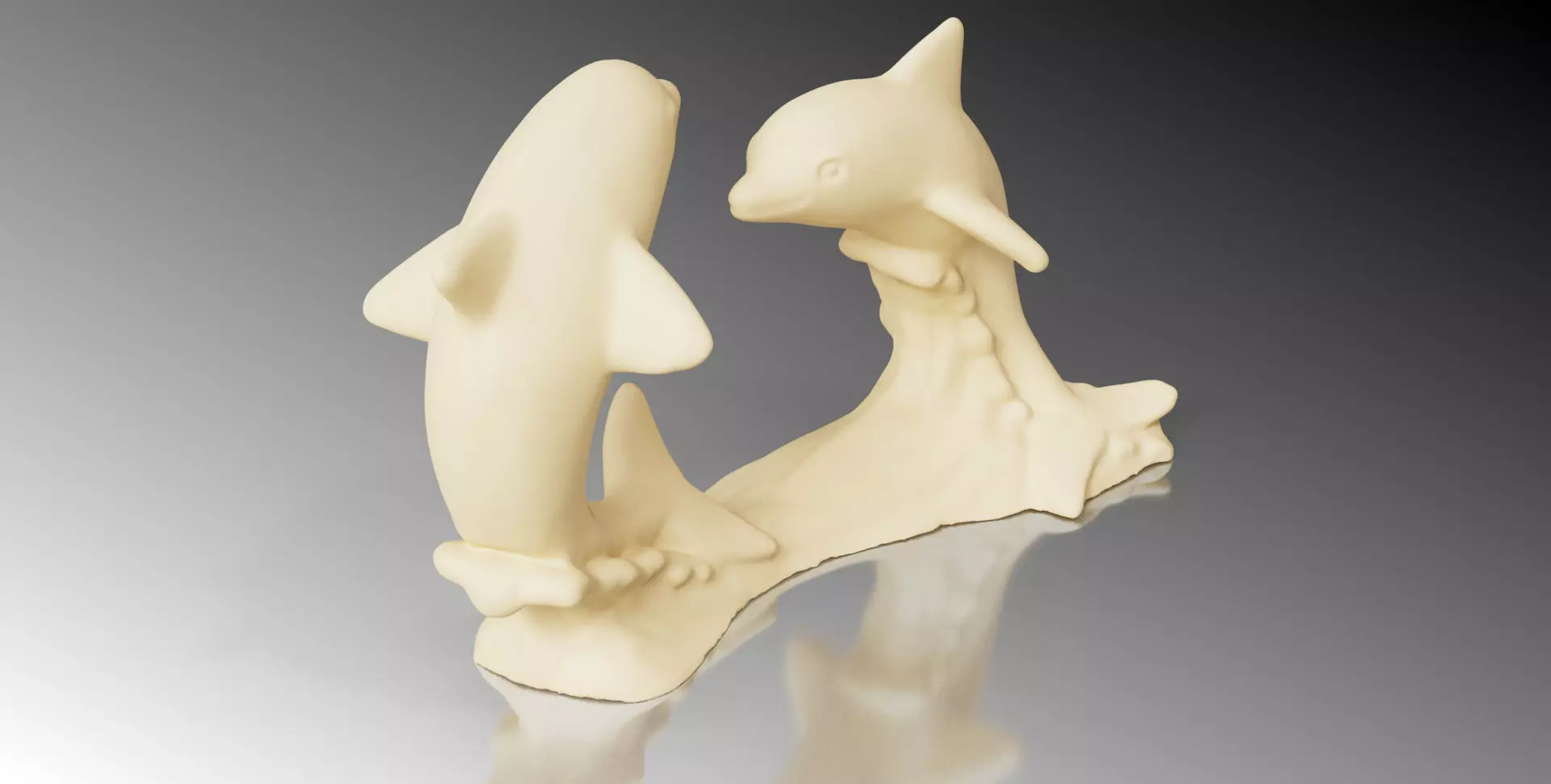 2 Dolphins Miniature Statue 3D print model
