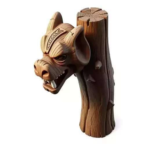 Stylized Wooden Dragon Tree Stump