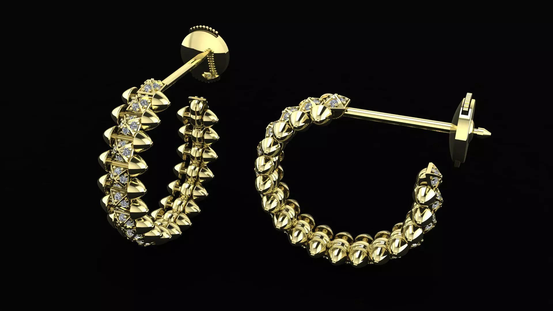 Clash Earrings WITH THE STONES 3D PRINTING MODEL 3D print model