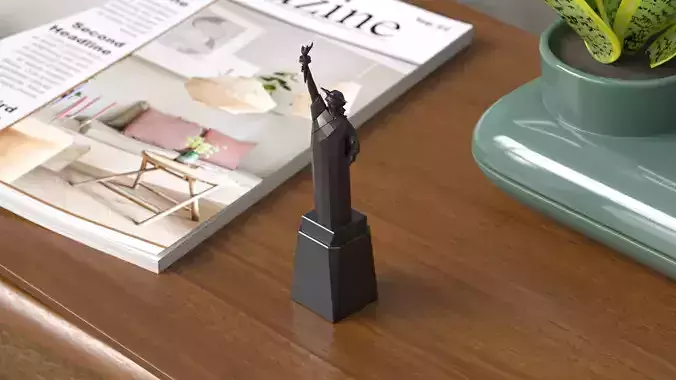 Statue of Liberty Decor Element Black for 3D Print