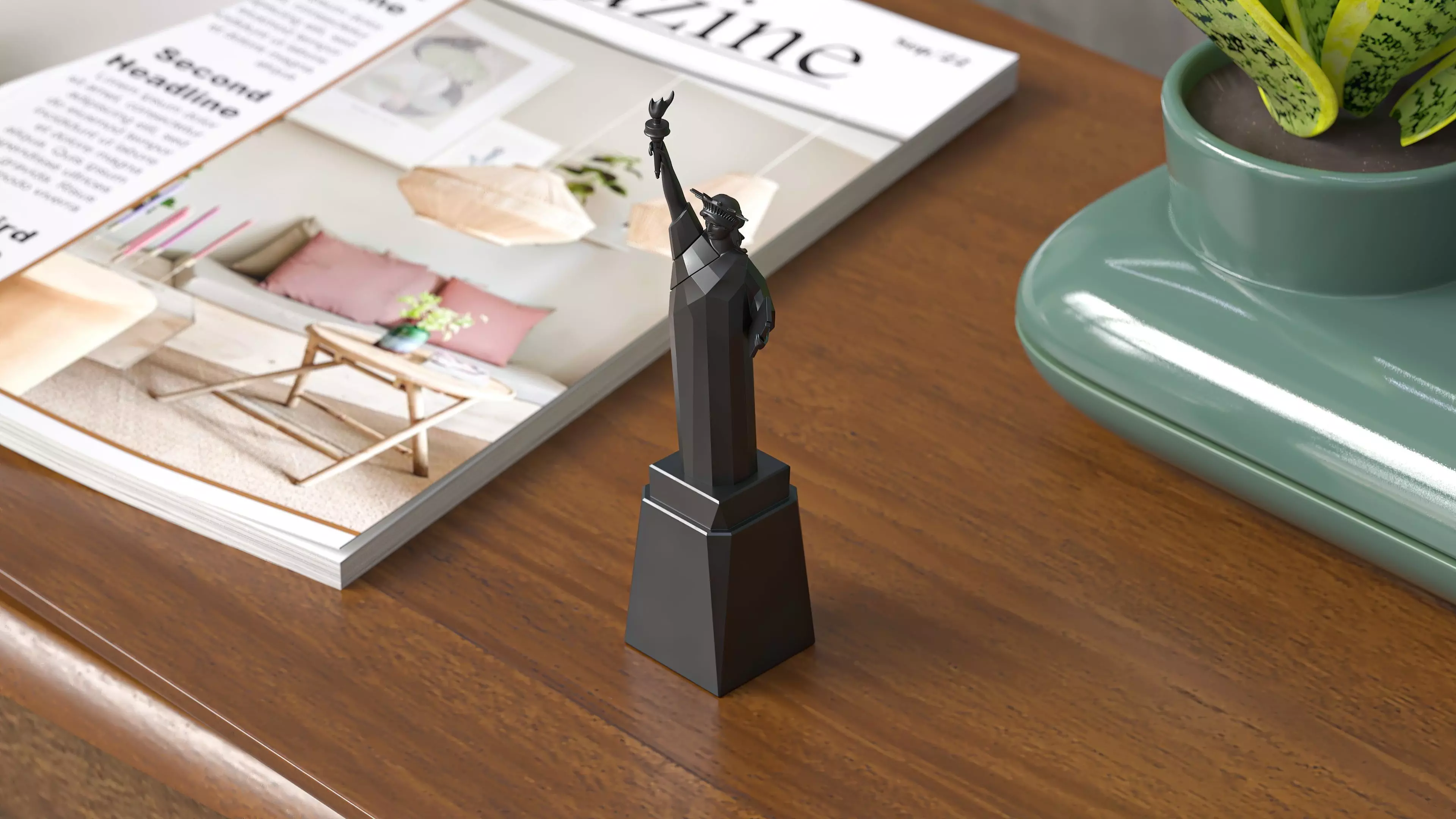 Statue of Liberty Decor Element Black for 3D Print 3D print model