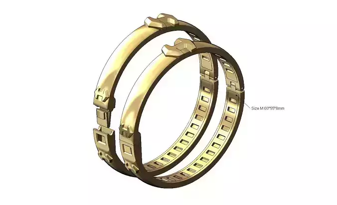 Minimalist rounded flexture clasp Super H bracelet with covers