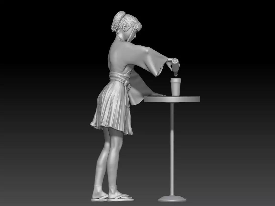 Chinese girl opens beer bottle 3 3D print model