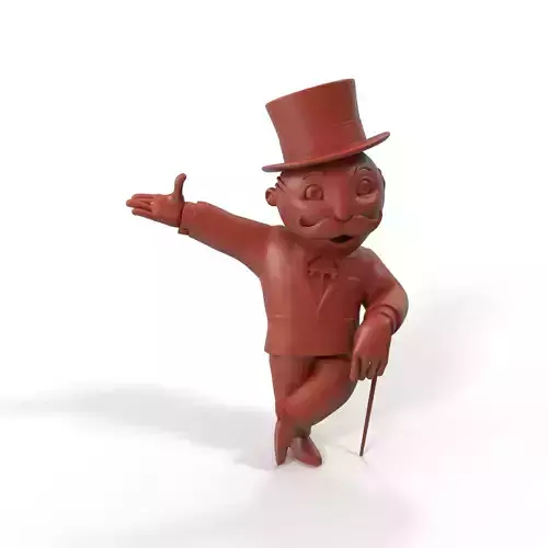 Mr Monopoly Character Welcome Pose for 3D Print