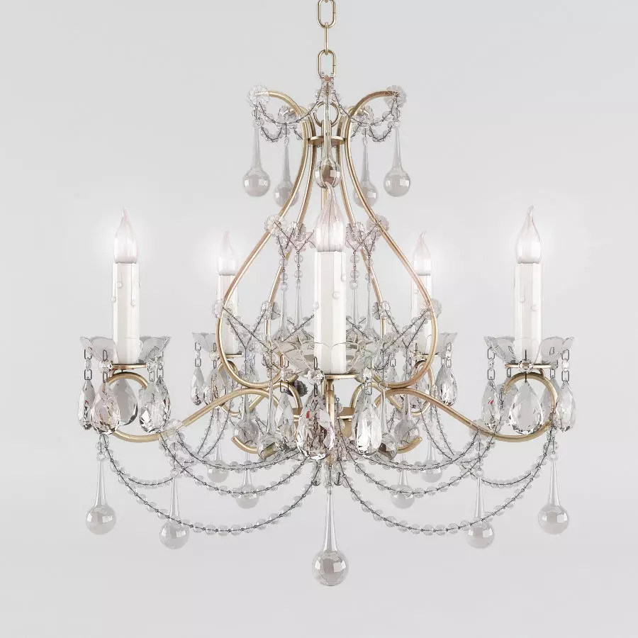 Currey and Company - Paramour Chandelier Lighting 3D model_0