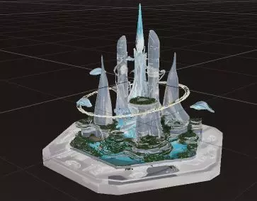 Alien Sci-Fi City Environment 3D model