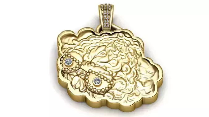 Golden Cloud Face Pendant 3D printable  model