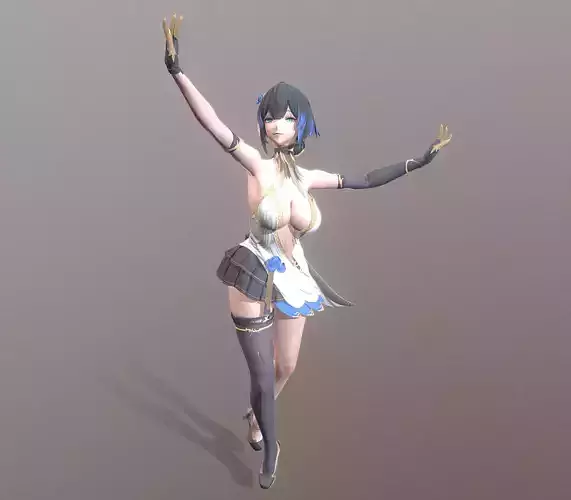 Cute Anime Girl Ballet Dance Pbr Fbx Animated