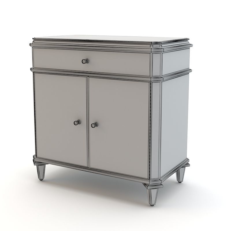 Currey and Company - Antiqued Mirror Sideboard 3D model_1