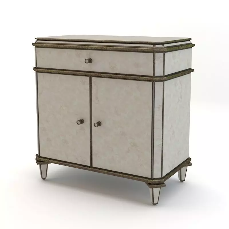 Currey and Company - Antiqued Mirror Sideboard 3D model_0