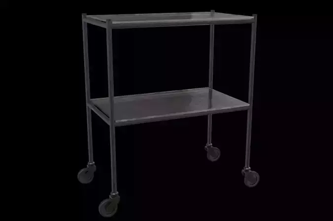 Glass table on wheels