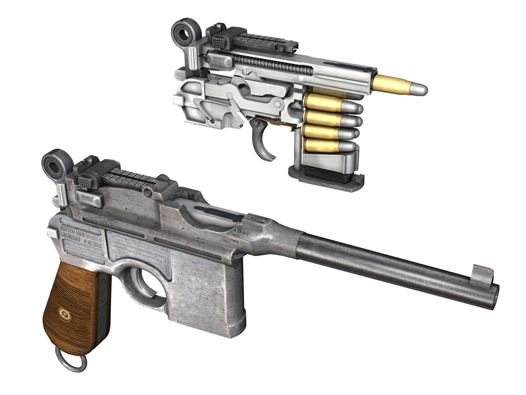 Mauser C96 Broomhandle  3D model_1
