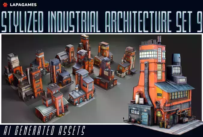 Stylized Industrial Architecture Set 9