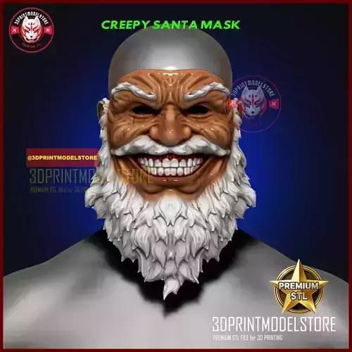 Creepy Santa Claus Mask Xmas Christmas Cosplay Halloween 3D print model