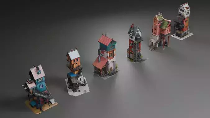 Stylized Industrial Architecture Set 3 3D model 5